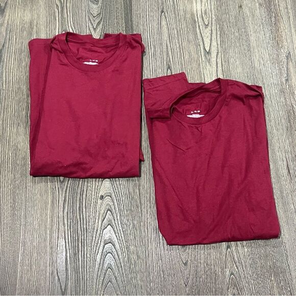 NWOT 2 Pack Mens T-Shirts Crew Neckline Short Sleeve Pullover Cotton Red Size XL - Picture 1 of 4